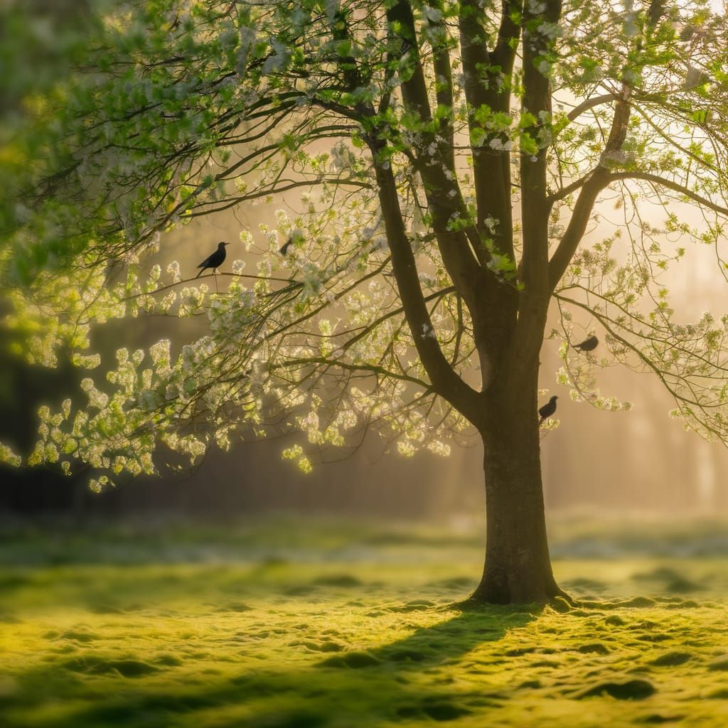 Serene Spring Morning in Vibrant Color