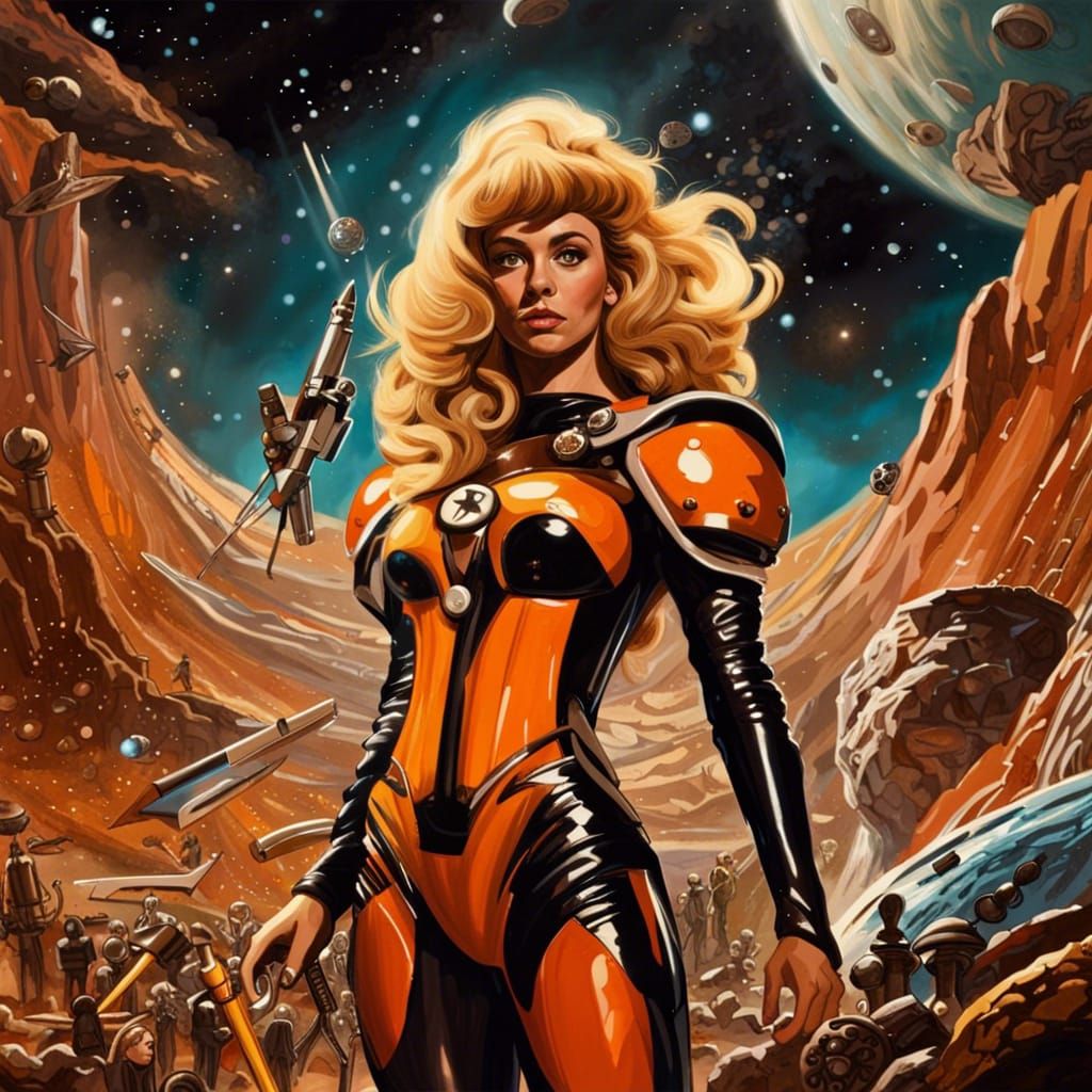 Barbarella in Allen Jones Painting Style