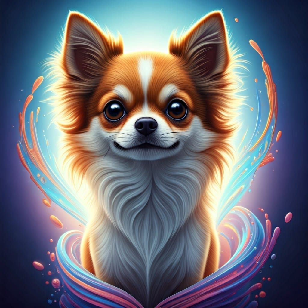 Playful Chihuahua-Shiba Inu Mix in Animated 3D Art