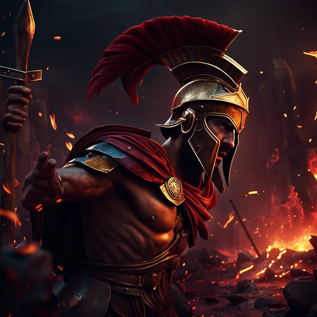 Leonidas of Sparta in Fire Garden Concept Art