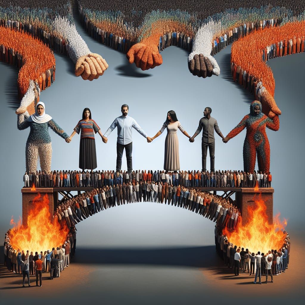 United Hands Form a Symbolic Bridge