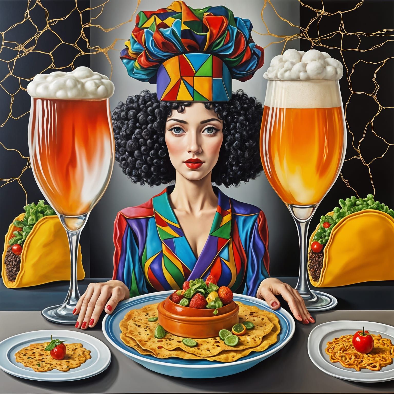 Vibrant Dancehall Scene in the Style of Toulouse-Lautrec