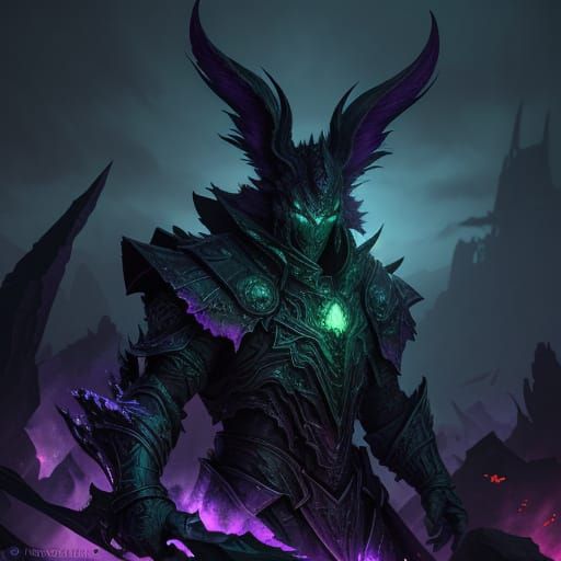 Glowing Purple Warlord Rabbit in Ruined Wasteland