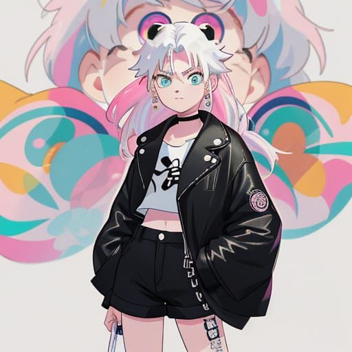 Vibrant Anime Youthful Duo with Exaggerated Expressions