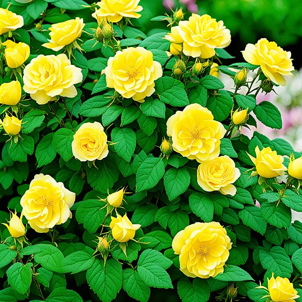 Bright Yellow Sunsprite Rose in Bloom