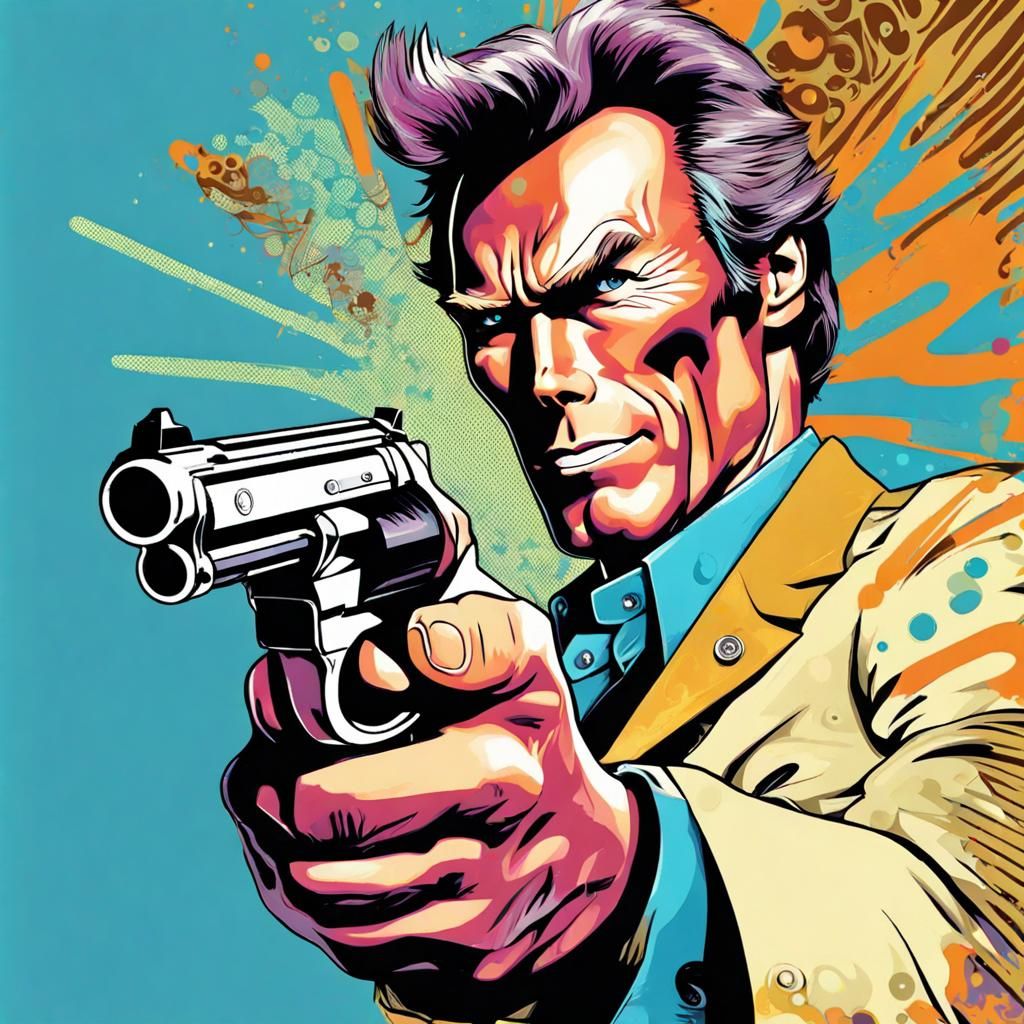 Clint Eastwood Inspired Pop Art with Revolver