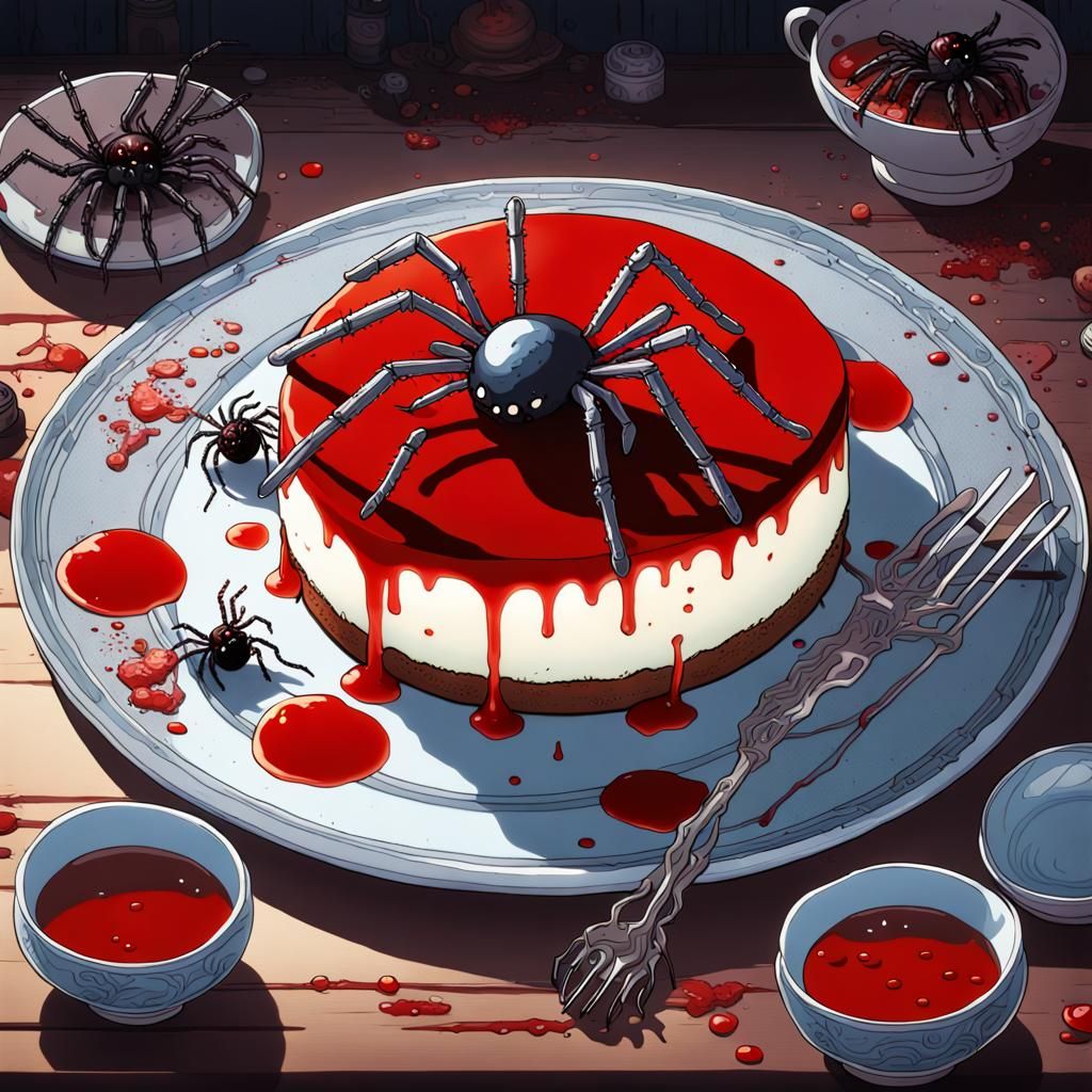 Studio Ghibli Bloody Mochi Cake with Spiders