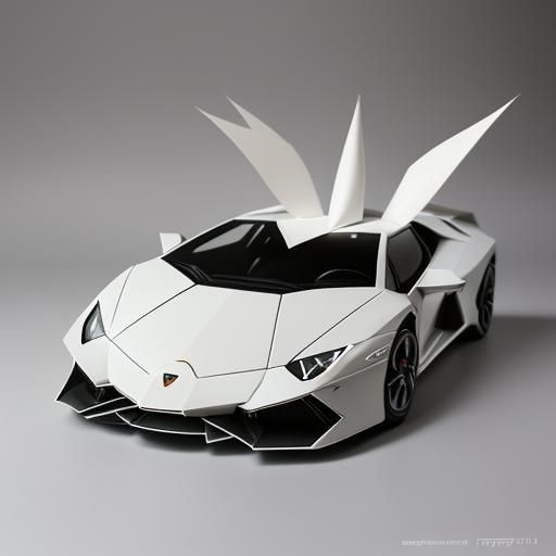 Origami Lamborghini Papercraft in 8K