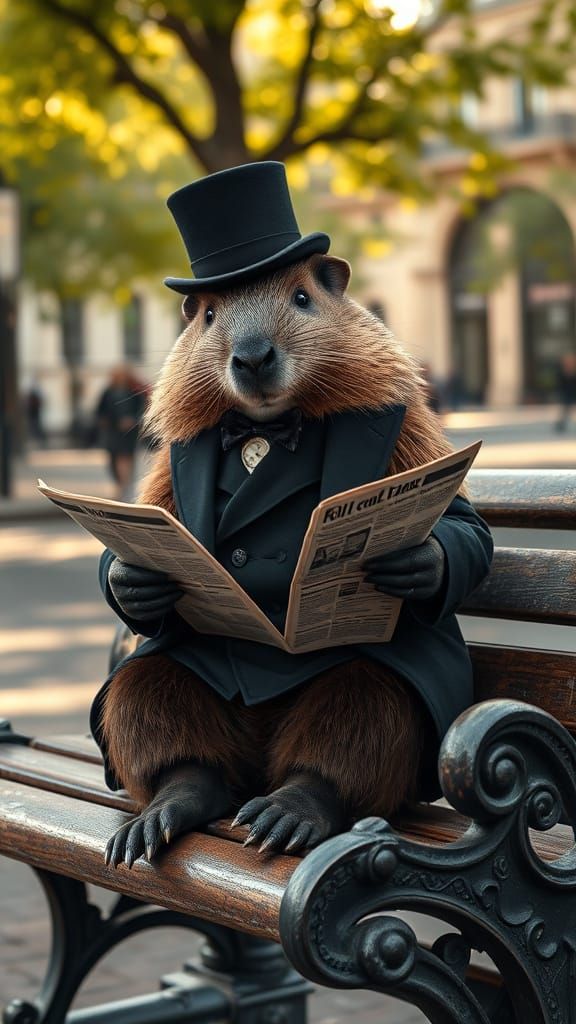 Regal Beaver in Victorian Parisian Splendor