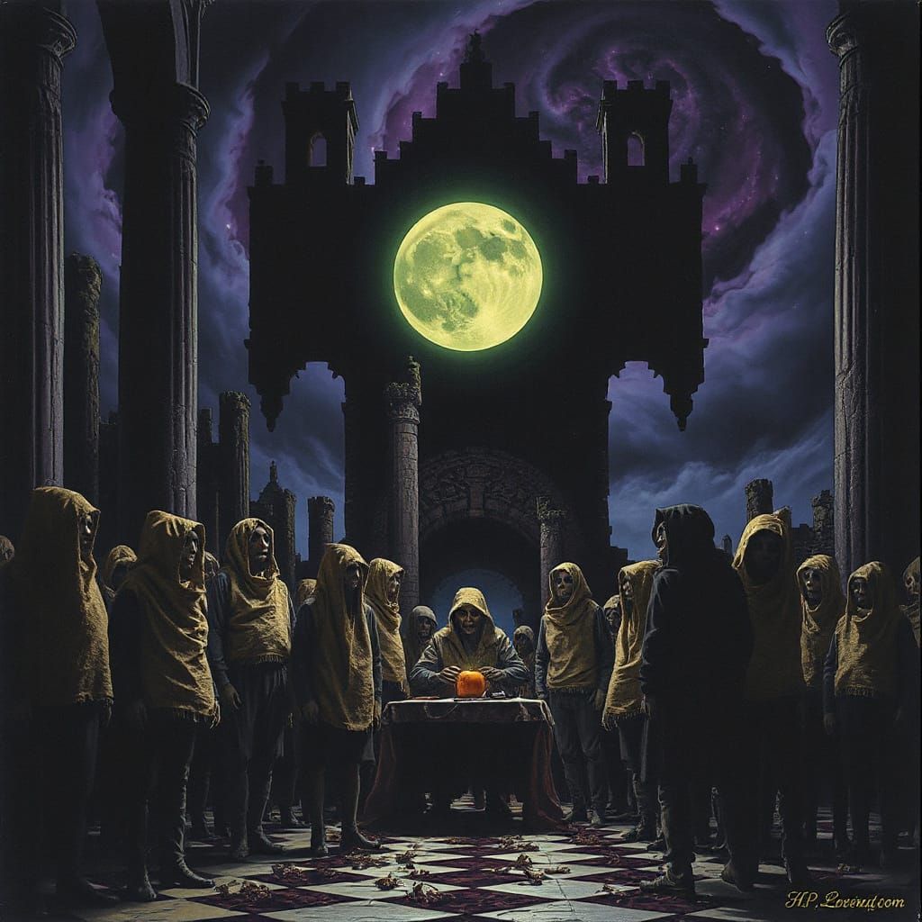 Macabre Harvest Festival Under Cosmic Horror Moon