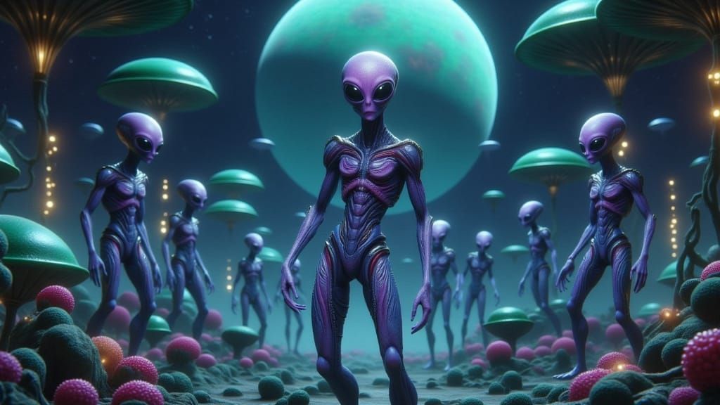 Realistic Alien in Space Suit with Number 42