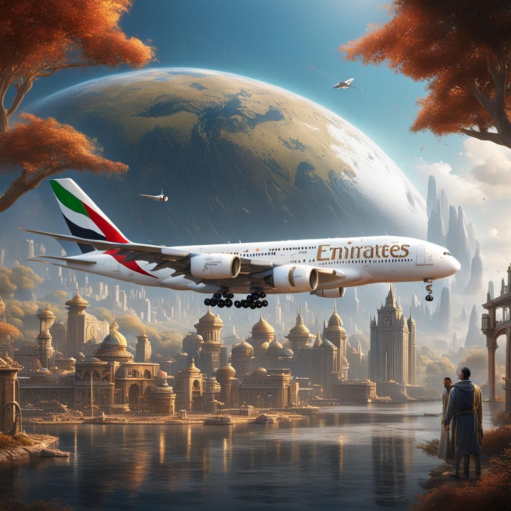 Emirates Airlines Logo: Detailed Matte Painting