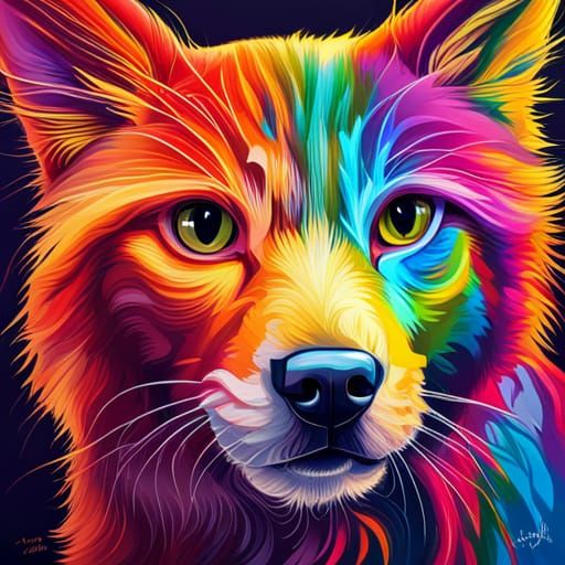 Charming Portrait of Cat and Dog Friends