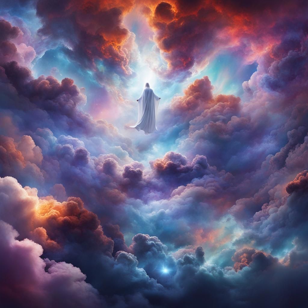 Ethereal Being Emerges from Cosmic Clouds