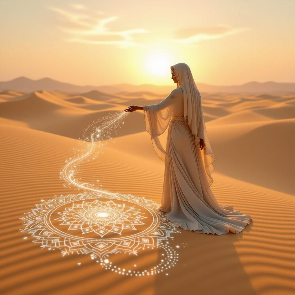 Ethereal Desert Dream Weaver Crafting Glowing Mandalas