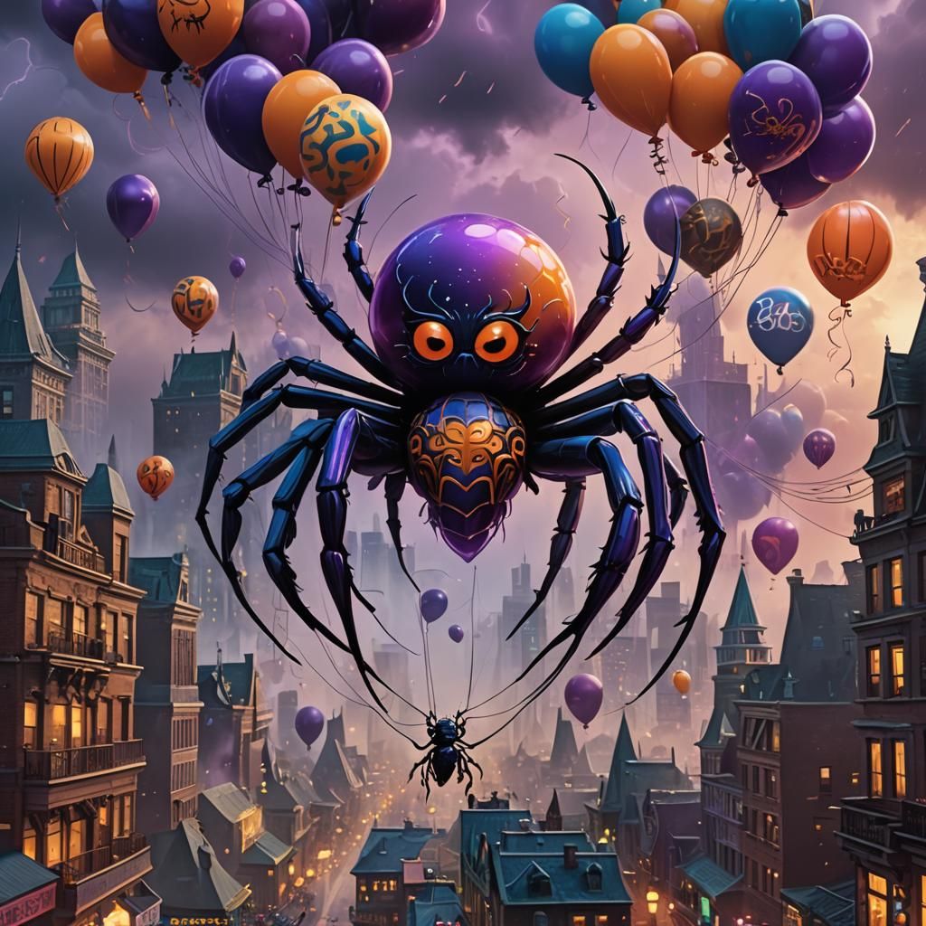 Peanut Butter & Grape Jelly Spider Bandit in Digital Art