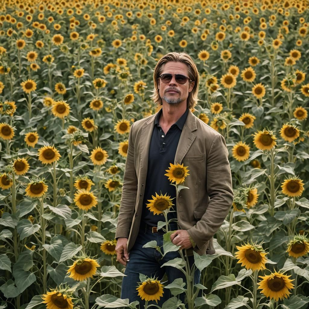 Man in Sunflowers: Professional Natural Light Portrait