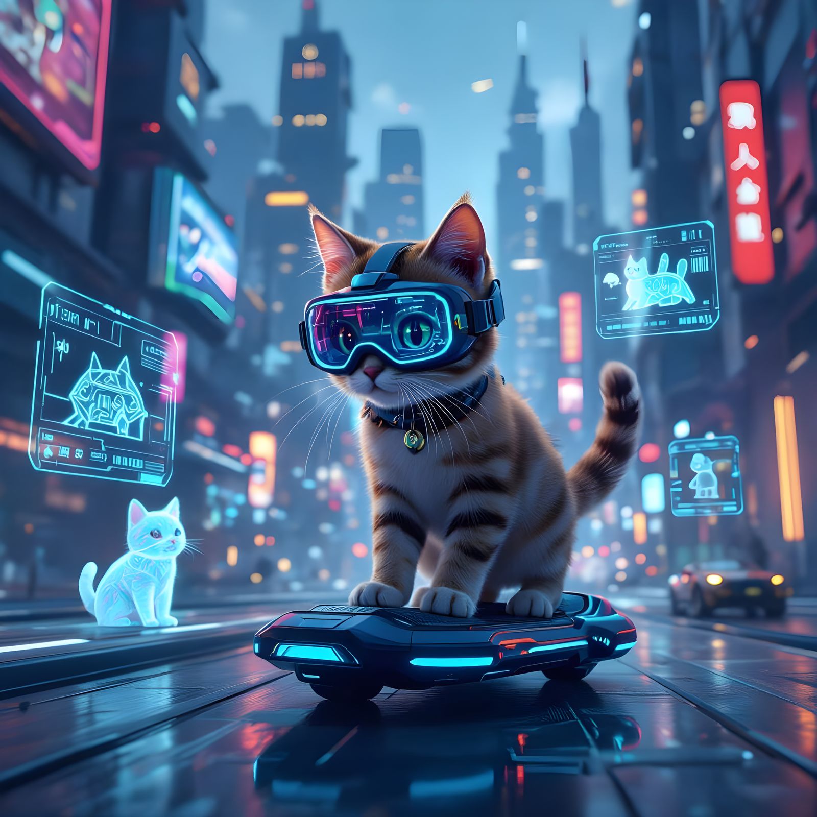 Gen Alpha Cat's Futuristic City Adventure