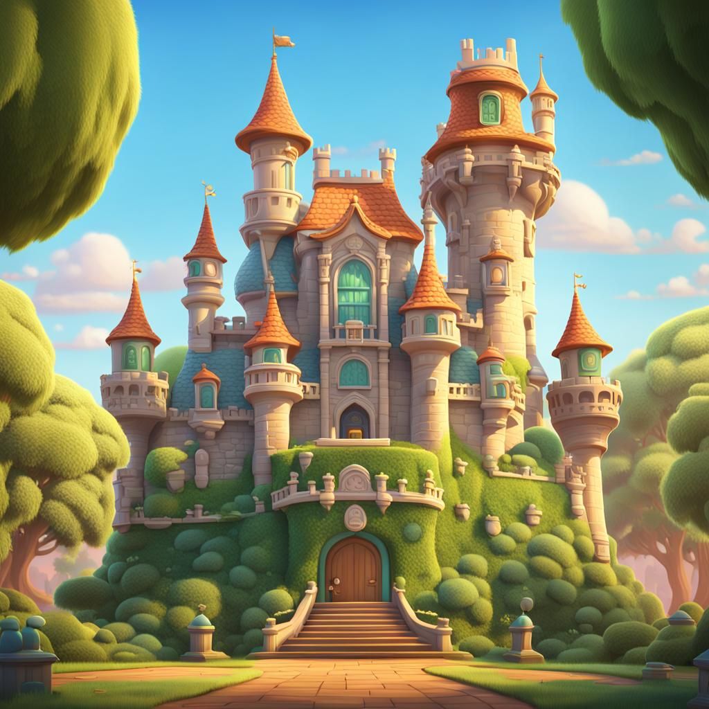 Chibi Castle of Tiana: Pixar-Style 3D Digital Art