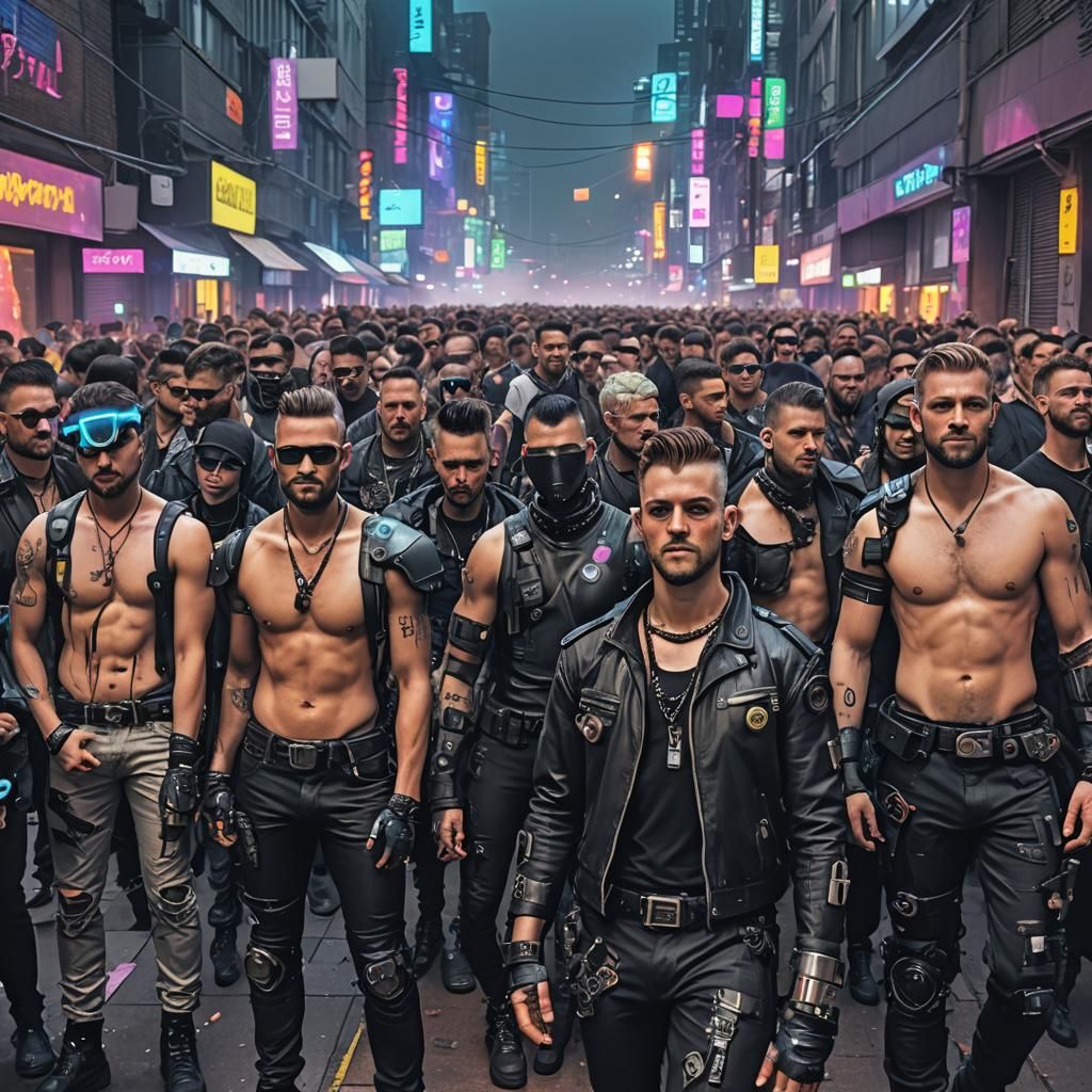 Cyberpunk Gay Pride Celebration