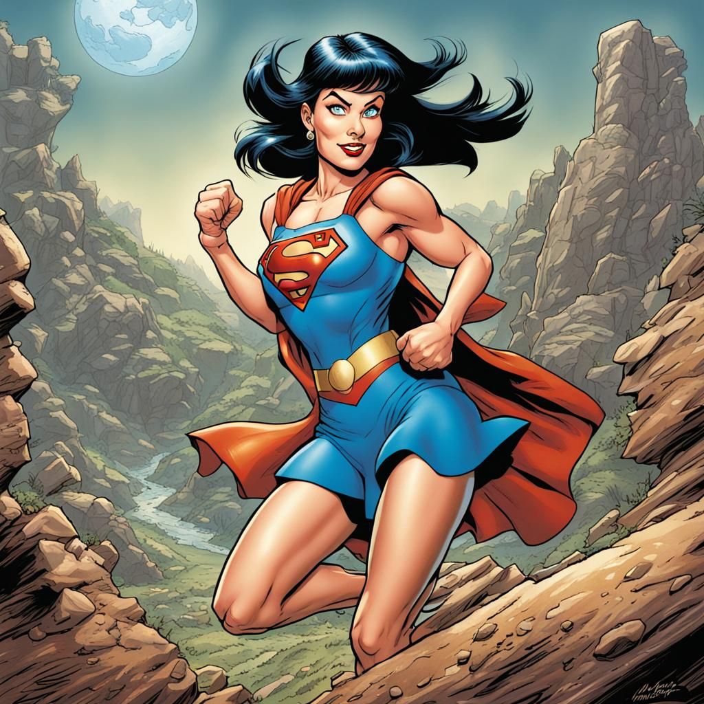 Betty Rubble as Supergirl: Comic Book Art