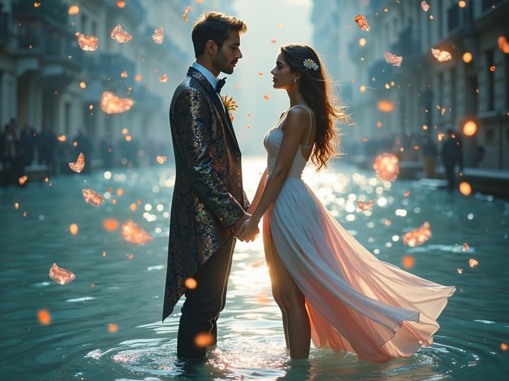 Surrealistic Portrait of a Gentleman and a Woman in Musical ...