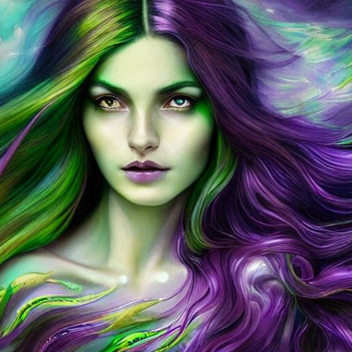 Goddess Practicing Magic in Hyperrealistic Style