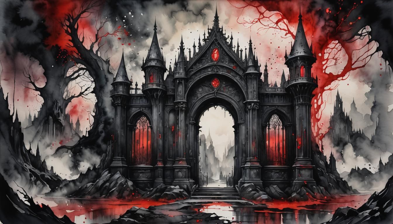 Magical Gateway to Another Dimension, Watercolour Painting