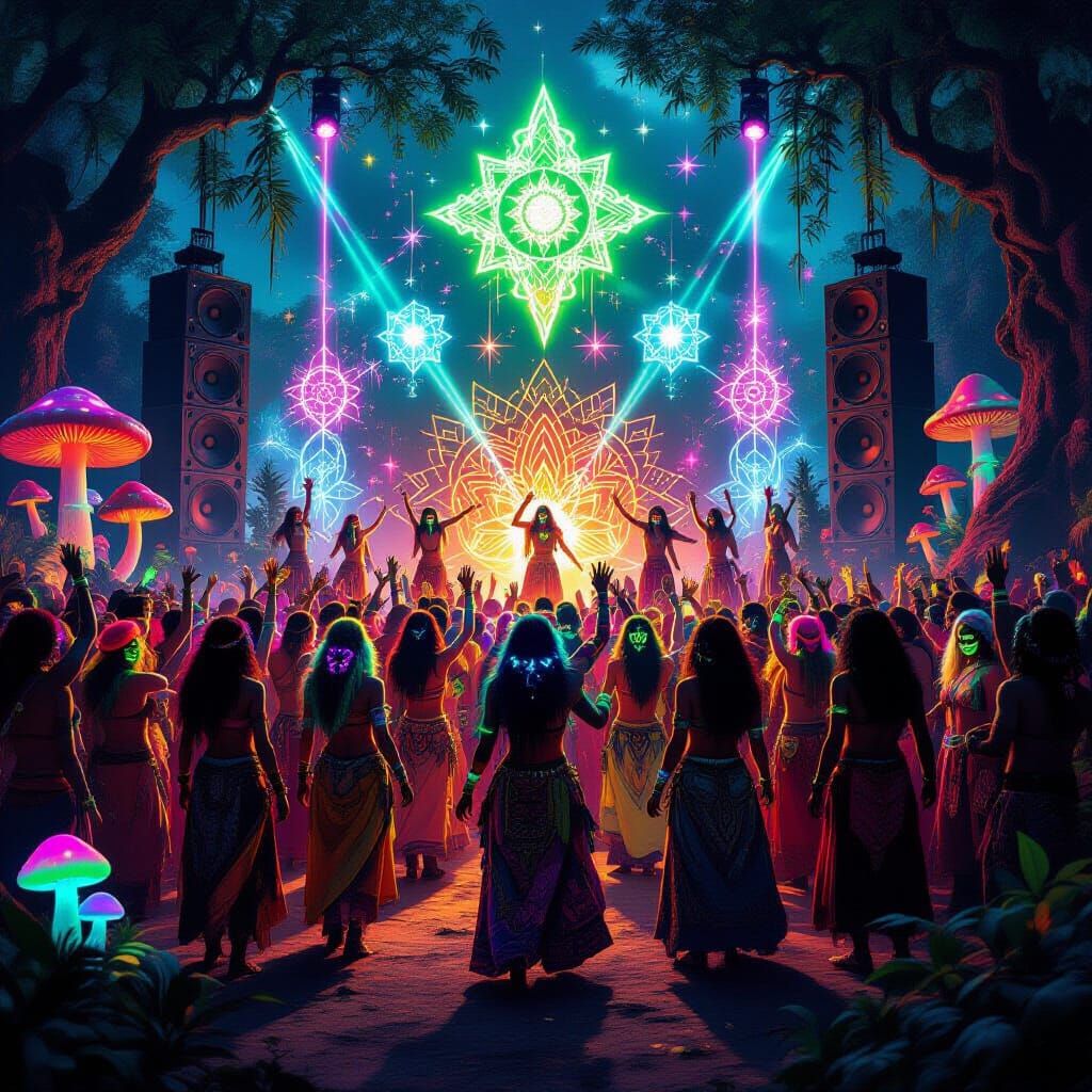 Psychedelic Shake Festival in Nature, Visionary Digital Art