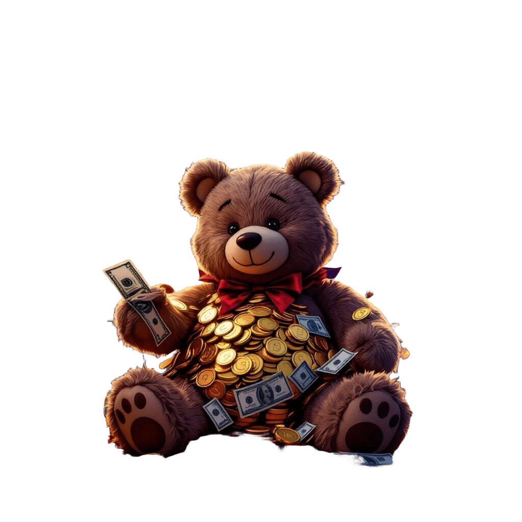 Teddy Bear with Money: MAKE MONEY NO FREINDS!