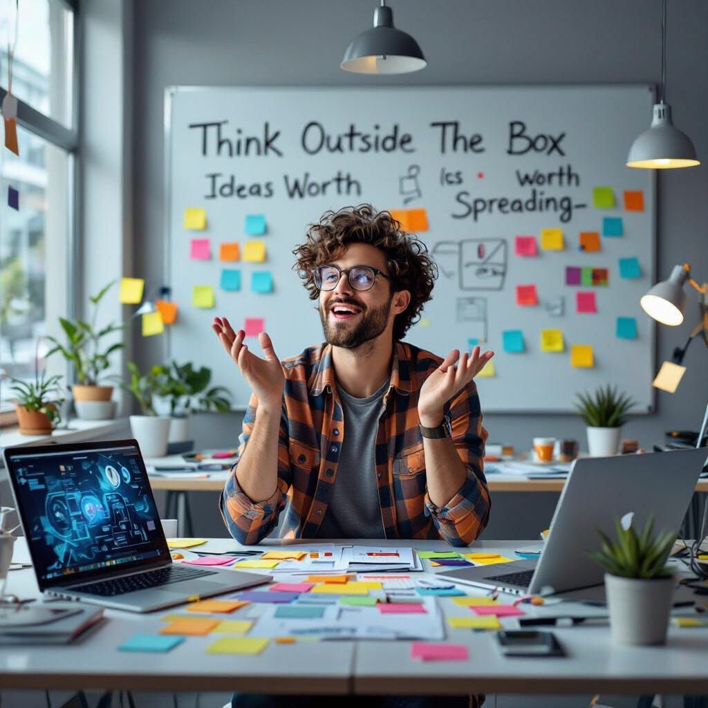 Brainstorming Session in a Modern, Innovative Workspace