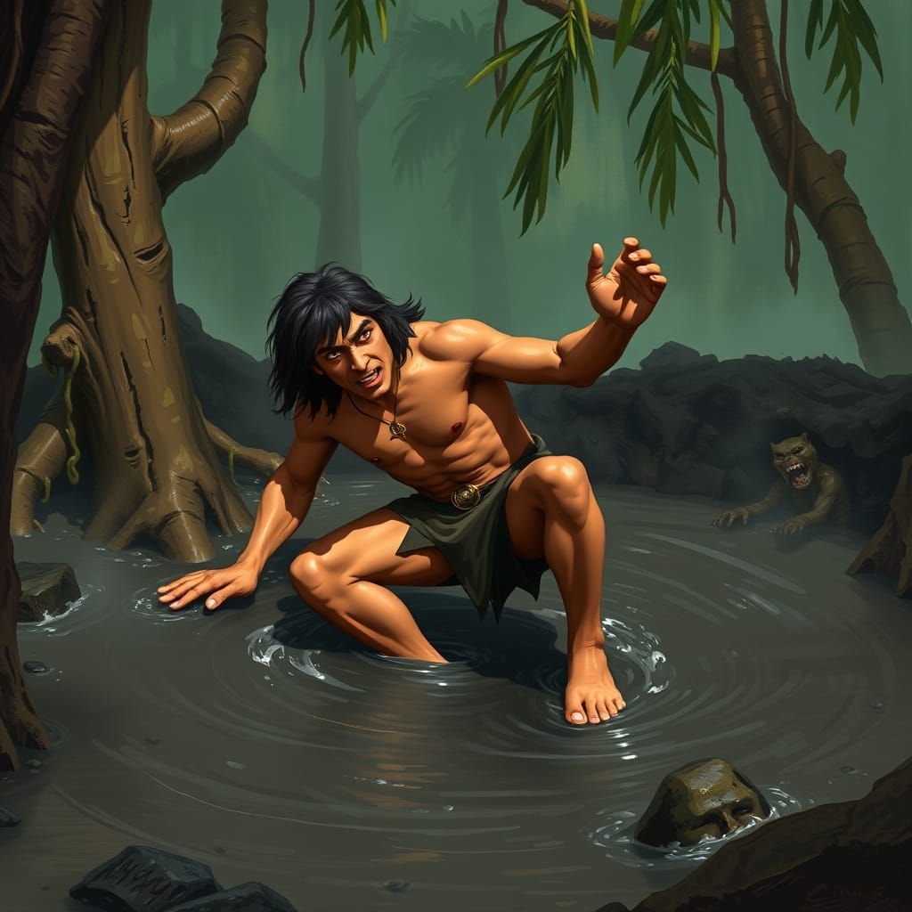 Tarzan Trapped in Tar Pit