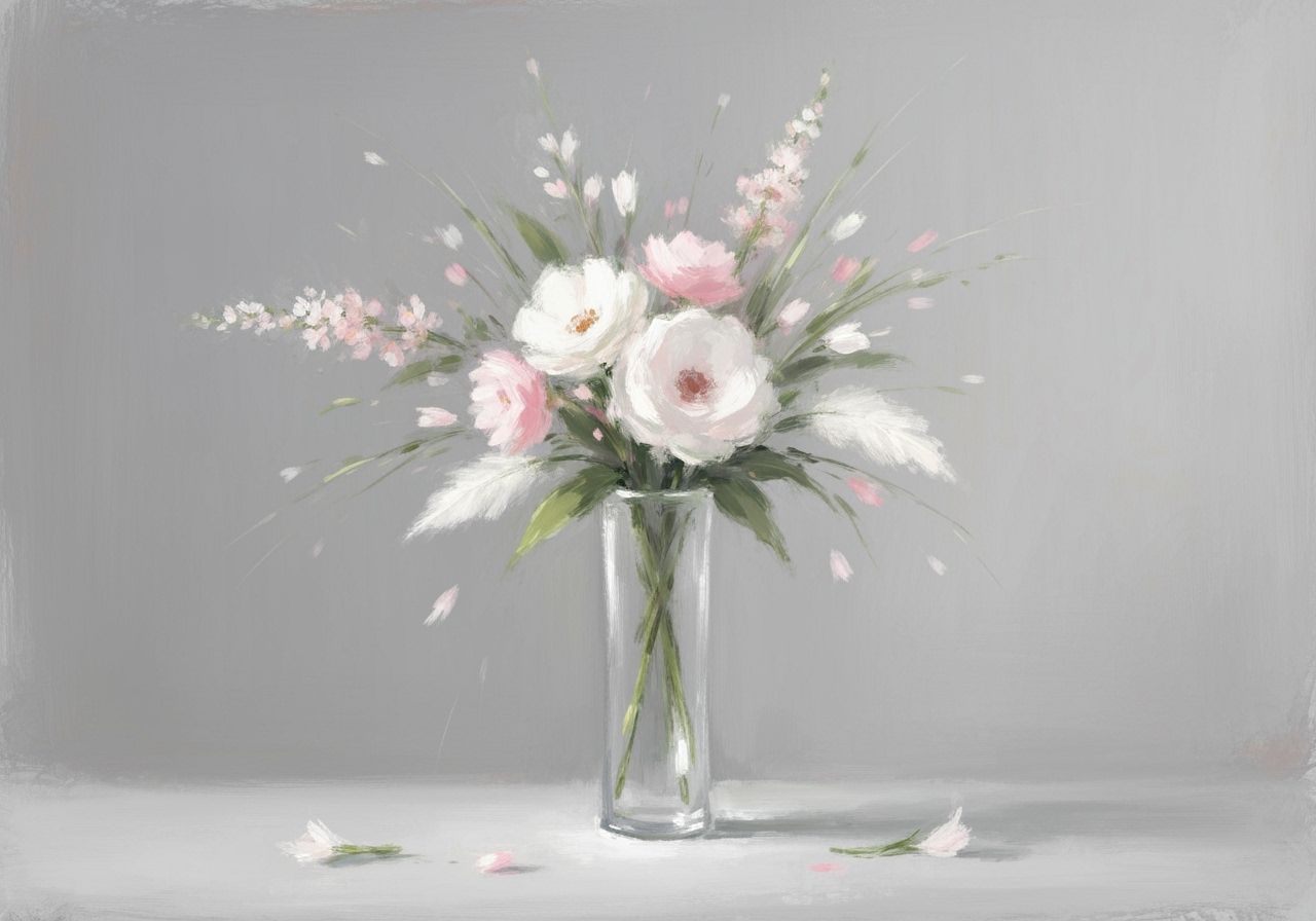 Ethereal Floral Arrangement in Impressionistic Style