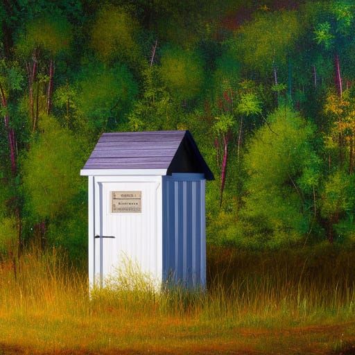 Rural Mailbox at Night in Opaque Glaze Style