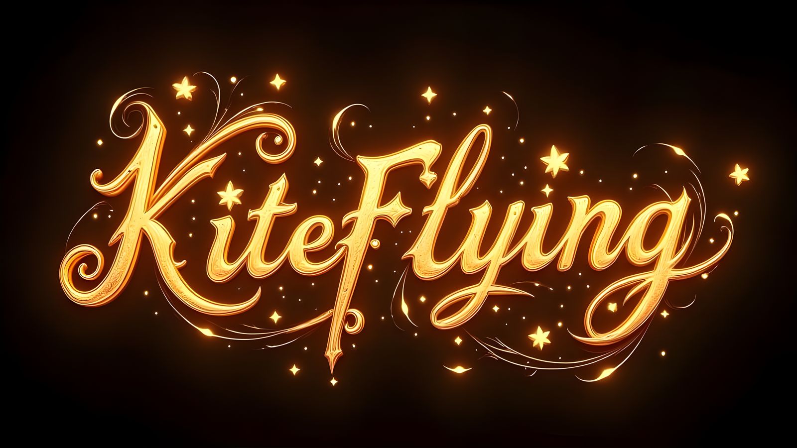 Backlit Kiteflying Letters in Blacklit Flux