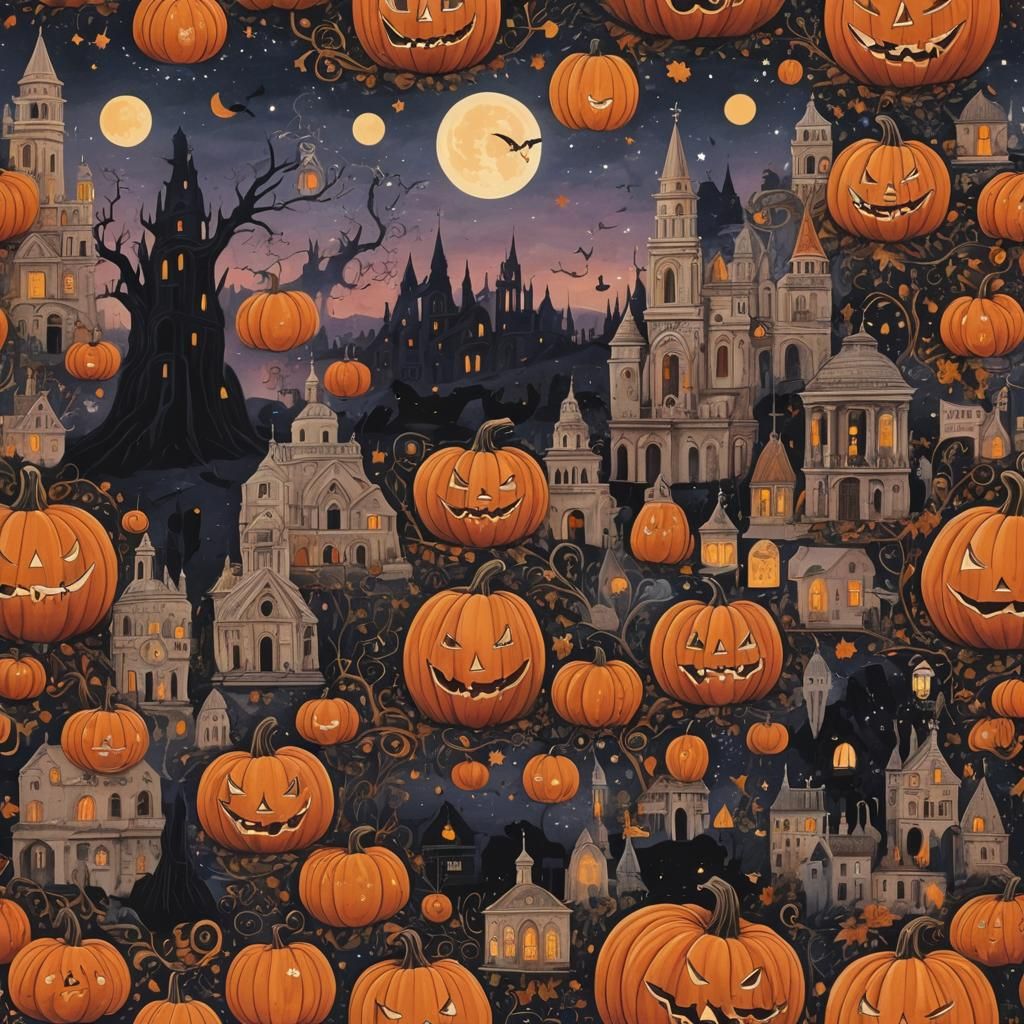 Magical Voodoo Pumpkin in Surreal Twilight