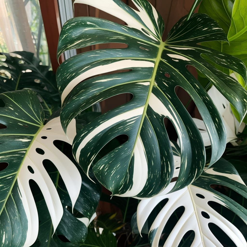 Vibrant Thai Constellation Monstera Deliciosa in Stunning De...