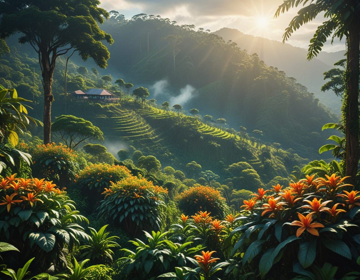 The Blue Mountains of Jamaica.