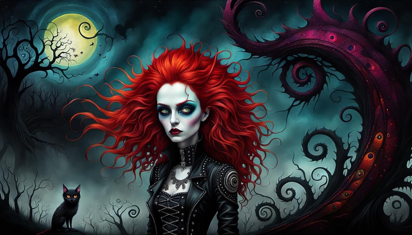 Bild: Ich bin Scarlett, eine Gothik-Punk-Lady (siehe Gedicht).