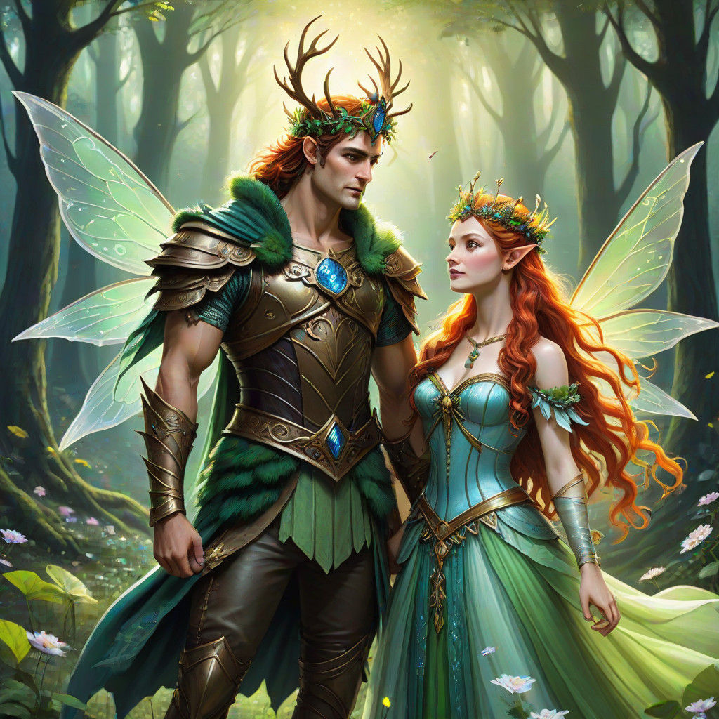 Majestic Fae Royalty in Mythic Regalia