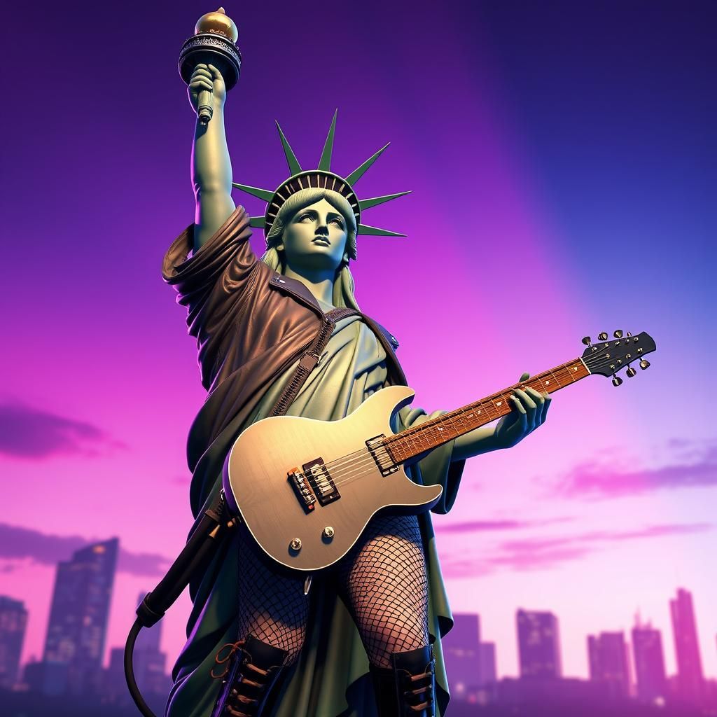 Punk Rock Statue of Liberty in 3D
