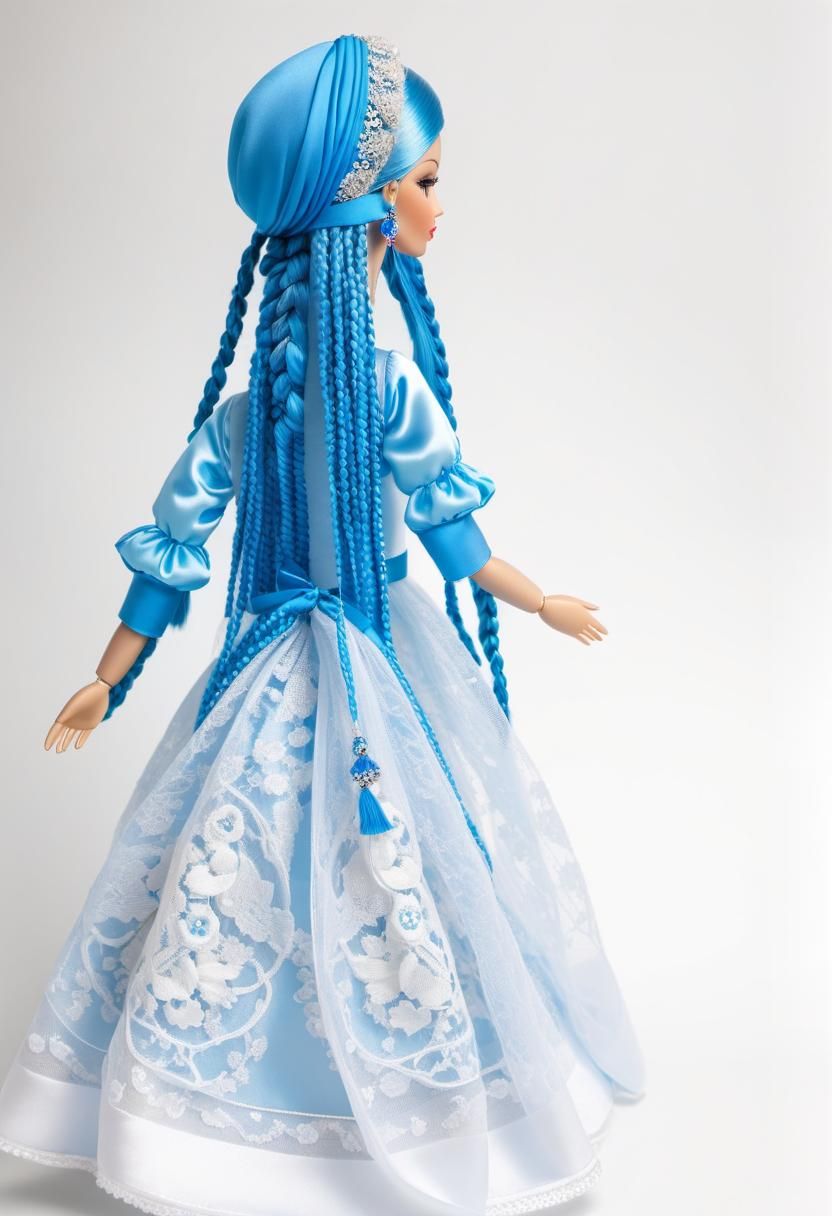 Blue Doll with Braids in Marina Bychkova Style