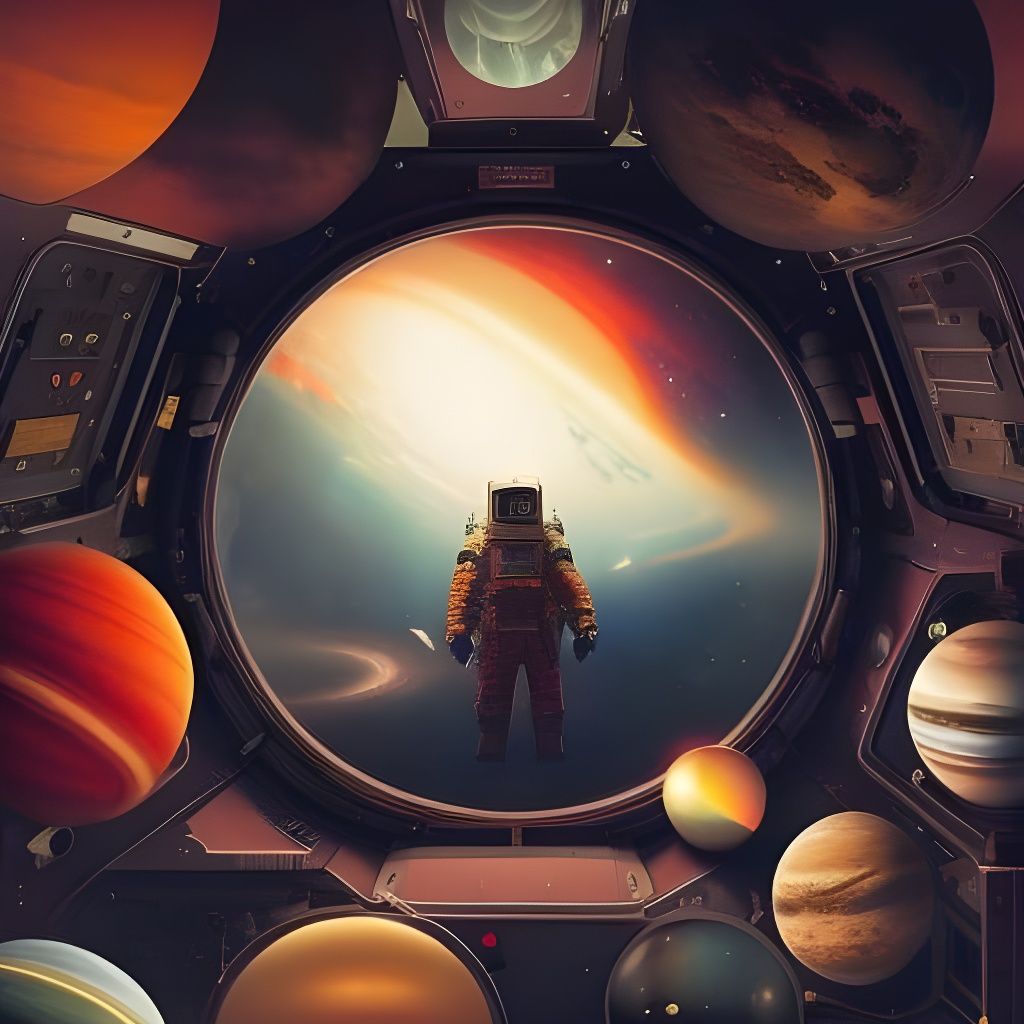 Astronaut's Breathtaking View of Planets in Space