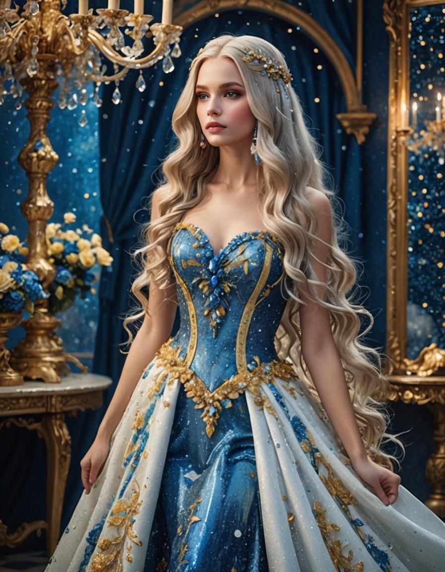 Magical Lady with Glittering Dress