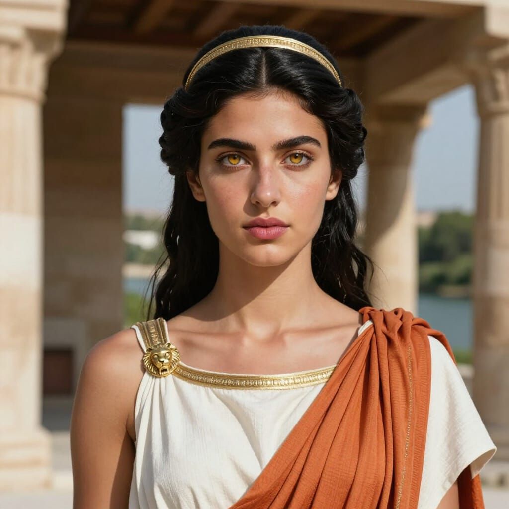 Photorealistic Portrait of Princess Antiokhis Akhaia Basilis...