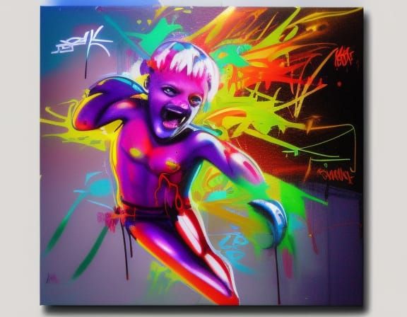 glimmer graffiti art, splash art, street art, spray paint, o...