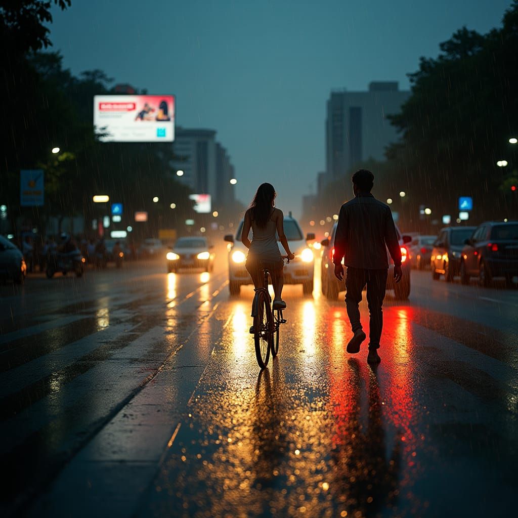Bangalore Roads After Rain: Hyper-Realistic Cinematic Still