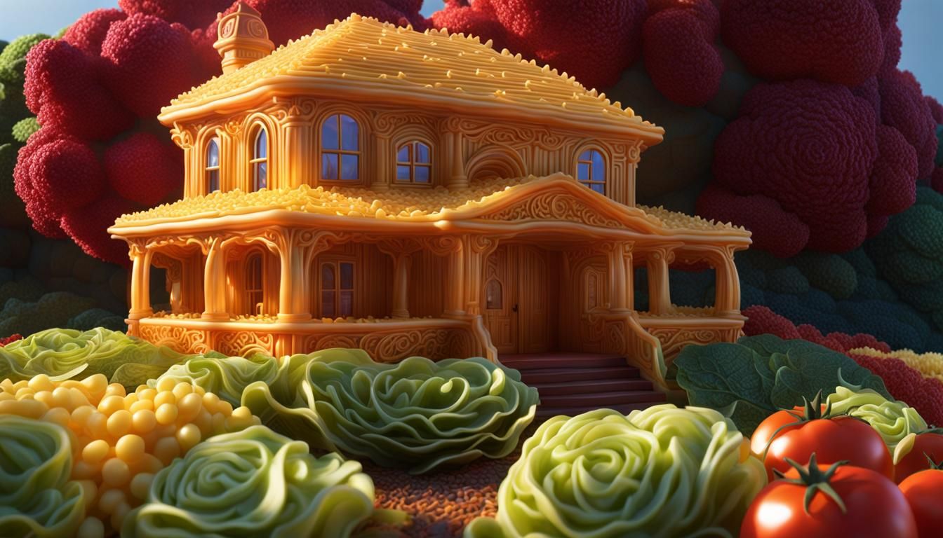 Macaroni House Beside Tomato Sauce Pond