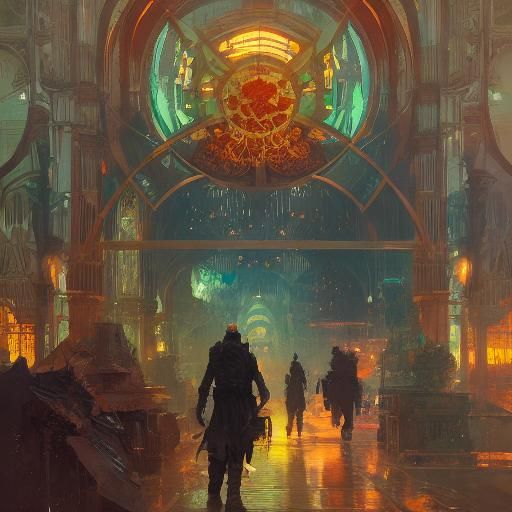 Walking on the story - 
8k resolution concept art by Greg Rutkowski dynamic lighting hyperdetailed intricately detailed ...