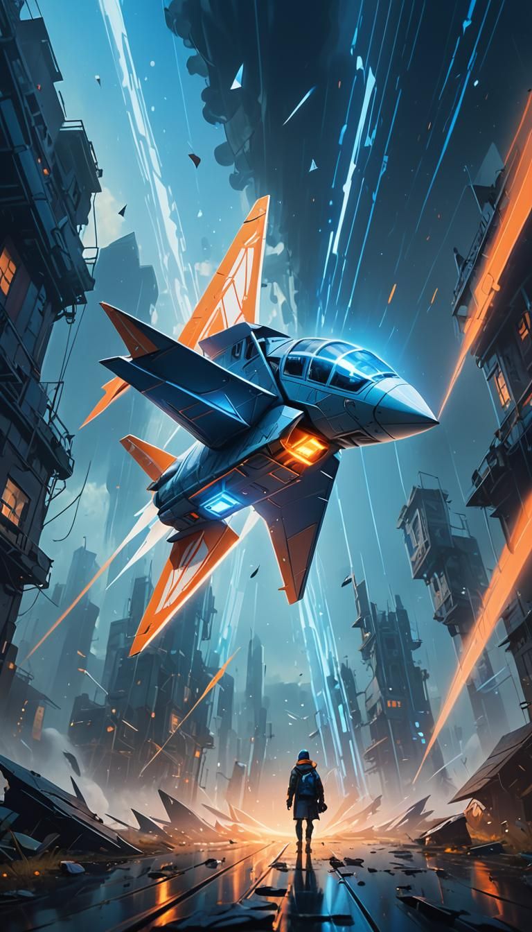 Paper Plane Soaring Through Misty Vortex